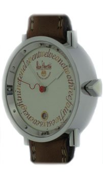 Alain Silberstein: Klub Klassik Ivory Limited Edition Unisex Watch, KL02A (Stainless Steel Case / Ivory Dial/ Brown Leather Strap)