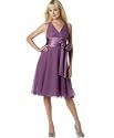 London Times Sleeveless V-Neck Dress with Satin Bow