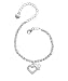 Small Swarovski Crystal Heart with Nurse Hat Silver Plated Brass Charm Bracelet with Clear Swarovski Drop