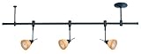 IMAGE OF Lite Source KIT-2973D/BRZ Unirail-Line Voltage 4-Foot Track Light Kit with 3 Lights, Dark Bronze with Amber Glass