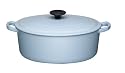 Le Creuset Cast Iron Oval Casserole, Satin Blue, 25 cm