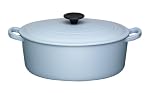 Le Creuset 25cm oval cast iron casserole satin blue