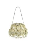 Review Maddalena Marconi  / Maddalena Marconi Beaded Silver Lace Evening Purse w/Chain Strap