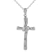 Sterling Silver Polished Wrapped Cross Pendant with 18 inch Cable Chian
