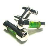 Level Cufflinks : Real Working Green Level Cufflinks W/Gift Box