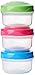 Sistema To Go Collection Mini Bites Small Food Storage Containers, 4.3 oz./127 mL, Pink/Green/Blue, 3 Count