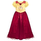 Disney Store Princess Belle Beauty Red Rose Deluxe Belle Nightgown Dress - L Large 10