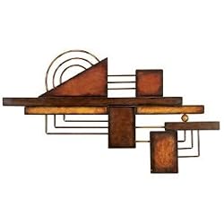 Metal Wall Abstract Triangular Square Art home decor 34"W, 20"H