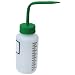 Vestil BTL-WW-8G-LBL Wide Mouth Low Density Polyethylene (LDPE) Round Squeeze Wash Bottle with Label Green Cap, 8 oz Capacity, Translucent