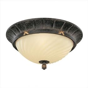 Reed and Ribbon Flush Mount in Burnished Umber by Thomas Lighting