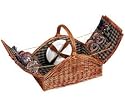 Whitney Design ML-2660 Woven-Willow Square-Shaped 4-Person Picnic-Basket Set