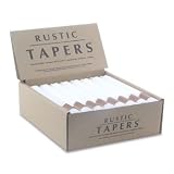 Pure White Rustic Taper Candles - Unscented - 24pc Box