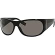 Hugo Boss 0334/S Men's Oval Full Rim Designer Sunglasses w/ Free B&F Heart Sticker Bundle - Shiny Black/Smoke