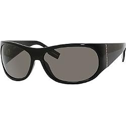 Hugo Boss 0334/S Men's Oval Full Rim Designer Sunglasses - Shiny Black/Smoke