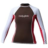 Body Glove Deluxe Womens Long Arm Lycra Rash Guard Shirt (Wood/White/Cor, Medium)