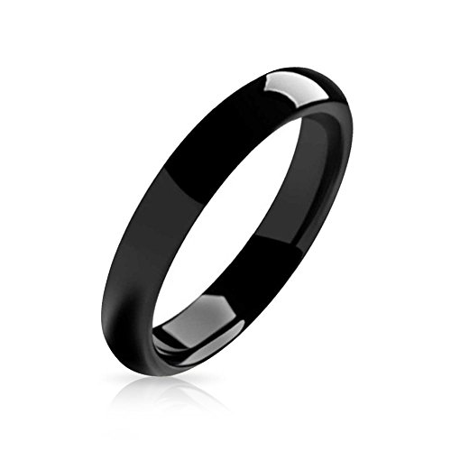 Bling Jewelry Black Tungsten Unisex Ring 4mm