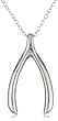 Sterling Silver Wishbone Pendant, 18"