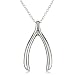 Sterling Silver Wishbone Pendant, 18"