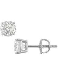14K White Gold Round Diamond Stud Earrings 1.50 CT. TW.