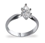 .925 Sterling Silver Marquise Band Cubic Zirconia Ring