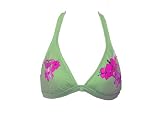 Roxy Lime Green Halter with Pink Flowers M