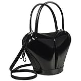 Fontanelli Dramatic Black Italian Leather Handbag