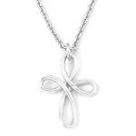 Sterling Silver Twisted Wire Cross Pendant by Bob Siemon, 20"