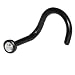 Black Bioplast Crystal Aurora Swarovski Nose Screw Ring