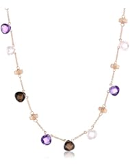 14k Rose Gold Amethyst and Quartz Necklace, 16"