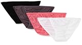Fruit of the Loom Women's 4-Pack Cotton Fashion String Bikinis