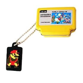 Super Mario & Famicom Keychain / Tin - Yellow Tin - Big Mario Charm