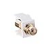 Leviton 40837-BWE Quickport Banana Jack Adapter, Gold-Plated with Red Stripe, White