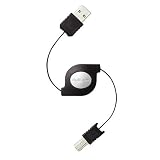 ELECOM 巻取式USBケーブル USB(A)-USB(B) 0.8m(ブラック)