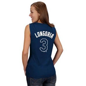 Evan Longoria Womens Tampa Bay Rays Caught Looking Player T-Shirt - XL