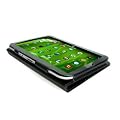 Navitech Schwarze Executive Echte Premium Bycast Leder Flip Trage Tasche Mit Einstellbarem St�nder F�r Das Neue Medion LifeTab P9516 von Aldi