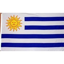 Aspire Uruguay Nylon Flag With Pole, Flag Size: 6" x 9", Pole Length: 12", Price/100pcs