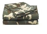 Tommy Hilfiger Twin Extra Long Sheet Set - Ghurka Camo Camouflage (Brown, Green, Tan)