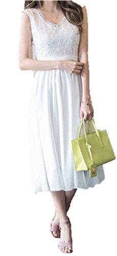 (エヌアンドティー） N&T レディース ワンピース レース 切り替え シフォン ノースリーブ ミモレ丈 フレア ロング デート 女子会 パーティー 二次会 謝恩会 発表会