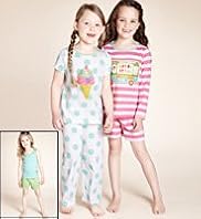 3 Pack Younger Girls Pure Cotton Ice Cream Pyjamas