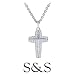 Men\'s 14k White Gold Diamond Passion Cross Necklace (0.34 ctw.)