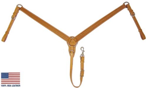 Basket Weave Breast Collar USA Leather