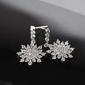 Sexy Italina Fashion women 925 Silver Snow Pendant drop earrings White BY Mary J