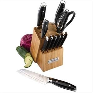 Brand-New Oneida 13-Pc Dual Rivet Cutlery Set W/ Block High Carbon Stainless Steel Blades