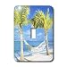 Florene Tropical Landscape - Palm Trees and Hammock With Ocean - Light Switch Covers - single toggle switch