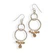 Hammered Circle and Citrine Earrings