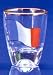 France Flag Shot Glass with Gold Rim 4 Piece Gift Box