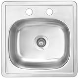 Kindred S1515-65K Stainless Steel Self-Rimming Bar Sink 15 x 15 x 6-1/2