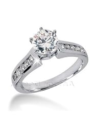 14k White Gold Round Cut Diamond Promise Engagement Ring (0.75ct. Tw, Hi... by 