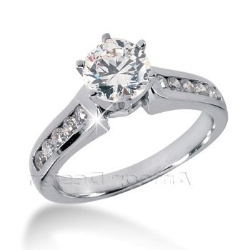 14K White Gold Round Cut Diamond Promise Engagement Ring (0.75ct.tw, HI Color, SI2-3 Clarity)