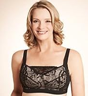 Post Surgery Rose Lace padded Bra with Modesty Panel